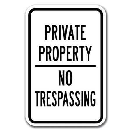 SIGNMISSION Safety Sign, 12 in Height, Aluminum, Private Prop - P P N T3 A-1218 Private Prop - P P N T3